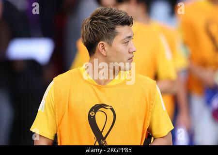 Al-Rayyan, Katar, 23. November 2022. Al-Rayyan, Katar. 23.. November 2022. Ritsu Doan (JPN) Fußball : FIFA-Weltmeisterschaft Katar 2022 Gruppe E Spiel zwischen Deutschland und Japan im Khalifa International Stadium in Al Rayyan, Katar . Kredit: Naoki Morita/AFLO SPORT/Alamy Live News Stockfoto
