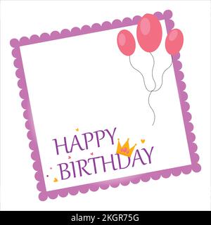 Birthday Elements, Happy Birthday Vector Illustration on White Background, Party Frame, Birthday Balloons, Party Elements, Party Banner, Ha Stock Vektor