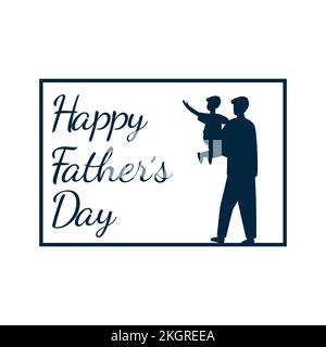 Vektordarstellung zum Happy Vathers Day mit wunderschönem schwarzem Texteffekt in rechteckiger Form, Vatertag-Sonderdesign, Happy Vathers Day Wish, Fa Stock Vektor