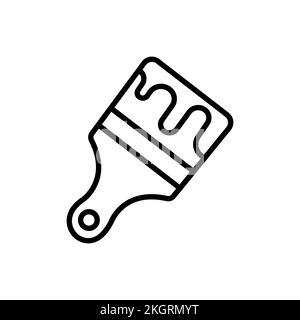 Symbol für Pinsellinie malen. Lineares Zeichen für mobiles Konzept und Webdesign. Konturvektorsymbol für Reparaturwerkzeug zu Hause. Symbol, Logo-Abbildung. Vektorgr Stock Vektor