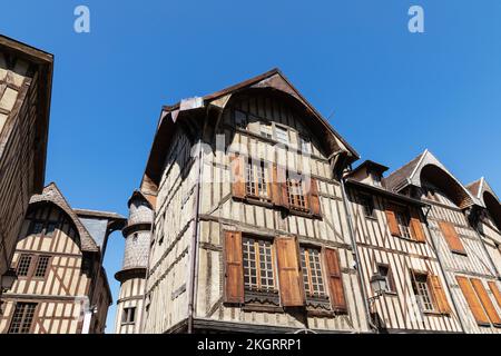Frankreich, Grand Est, Troyes, historische Fachwerkhäuser Stockfoto