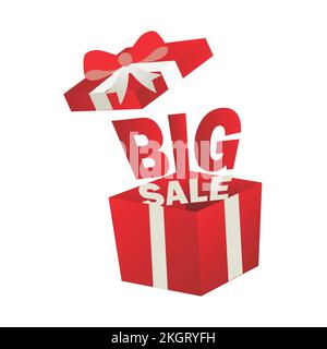 Big Sale Banner, Weekend Special Offer Werbebanner Vorlage, Vektordarstellung für großes Angebot für Geschäft mit rotem Geschenk, großes Sale Offe Stock Vektor