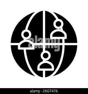 Symbol für schwarze Glyphe der Weltbevölkerung Stock Vektor