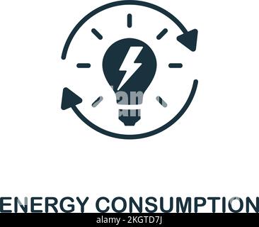 Symbol für Energieverbrauch. Einfarbiges einfaches Sustainability Symbol für Vorlagen, Webdesign und Infografiken Stock Vektor