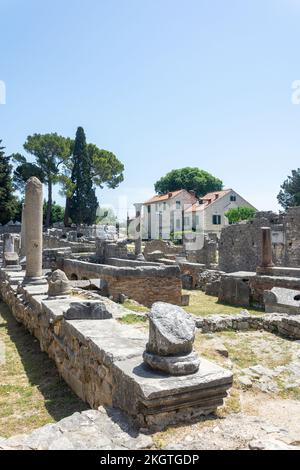 Frühchristliche Basilika und Museum, Antike Stadt Salona, Solin, Gespanschaft Split-Dalmatien, Kroatien Stockfoto