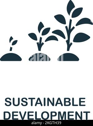 Symbol für nachhaltige Entwicklung. Einfarbiges einfaches Sustainability Symbol für Vorlagen, Webdesign und Infografiken Stock Vektor