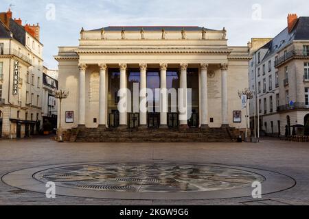 Fassade des Théâtre Graslin, Nantes, Pays de la Loire, Frankreich Stockfoto