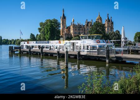 Schwerin, Mecklenburg-Vorpommern, Deutschland - Schloss Schwerin am Schweriner See, Sitz des landesparlaments Mecklenburg-Vorpommern, war die Residenz Stockfoto