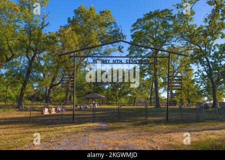 Stilwell, Oklahoma, USA - 29. September 2022: Hungry Mountain Cemetery in Adair County. Stockfoto