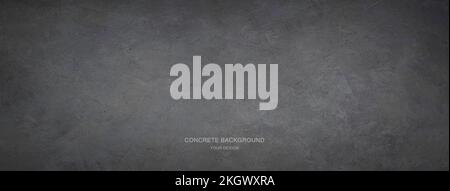 Dunkelgrauer Betonhintergrund. Die Konsistenz von Beton. Stockfoto