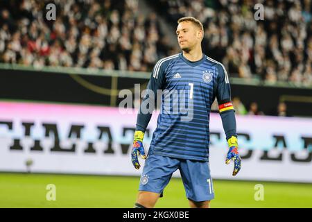 Wolfsburg, Deutschland, 20. März 2019: Deutscher Torhüter Manuel Neuer während des internationalen Spiels zwischen Deutschland und Serbien Stockfoto