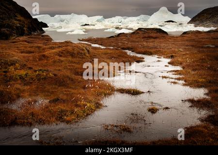 Landschaft neben Ilulissat Ice Field, Ilulissat, Grönland Stockfoto