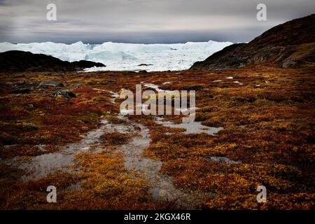 Landschaft neben Ilulissat Ice Field, Ilulissat, Grönland Stockfoto