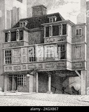 Durham House, Westminster, London, Großbritannien, 1808 Stockfoto