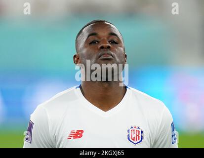 Joel Campbell aus Costa Rica während des FIFA-Weltmeisterschaftsspiels Gruppe E im Al Thumama Stadium, Doha. Bilddatum: Mittwoch, 23. November 2022. Stockfoto