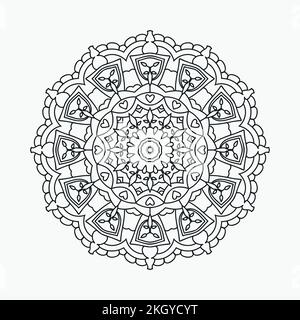 Dekorationsmandala Ornamente zum Ausmalen von Seiten. Klassische arabische Dekorationselemente. Mandala-Muster auf weißem Hintergrund. Mandala-Farbseitenmuster Stock Vektor