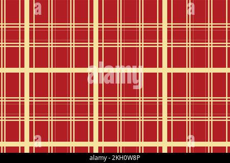 Weihnachtsvektor mit goldenem Streifenmuster auf rotem Hintergrund. Dekoration mit Weihnachtsmustern in Vintage-Farben und -Streifen. Nahtloses Xmas-Design mit Muster Stock Vektor