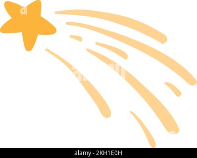 Comet-Symbol. Eine süße Sternzeichnung. Handgezeichneter Meteor Stock Vektor
