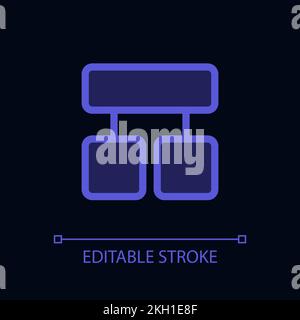 Blockdiagramm Pixel Perfect Glasmorphismus ui-Symbol für dunkles Design Stock Vektor