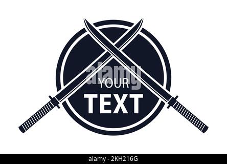 Katana Sword Logo für Kento oder Ninjutsu ninjutsu Sword Fight Illustration Symbol Stock Vektor