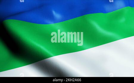 Bundessubjekte Russlands Flagge der Republik Komi Stockfoto