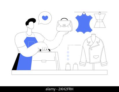 Leder Handwerk abstrakt Konzept Vektor Illustration. Stock Vektor