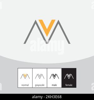MV- oder AVA-Letter-Logo. - Vektor Stock Vektor