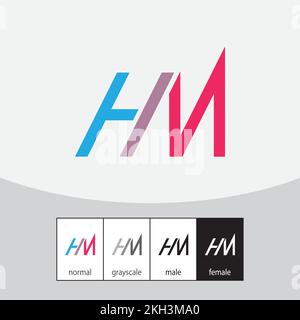 Design-Vektor mit HM-Logo. Stock Vektor