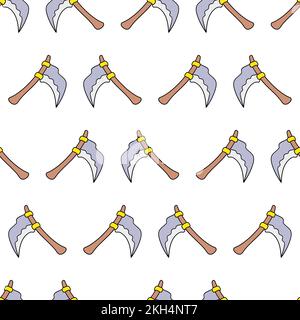 Eine Reihe von Cartoon-Äxten, isoliert auf weißem Hintergrund Stock Vektor