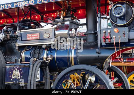 Tarrant Hinton.Dorset.United Kingdom.25. 2022. August. Auf der Great Dorset Steam Fair wird Eine 1920 Fowler R3 showmans-Lok ausgestellt Stockfoto