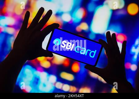 Brasilien. 23.. November 2022. In dieser Abbildung wird das SBI Card-Logo auf dem Smartphone-Bildschirm angezeigt. (Foto: Rafael Henrique/SOPA Images/Sipa USA) Guthaben: SIPA USA/Alamy Live News Stockfoto