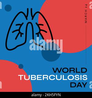 Zur Zusammensetzung des Welttuberkulosetages über Formen und Lungen Stockfoto