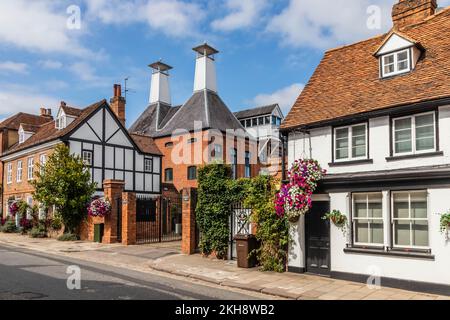 Das ursprüngliche Malthouse für die Brakspears Brewery in Henley-on-Thames, Oxfordshire Stockfoto