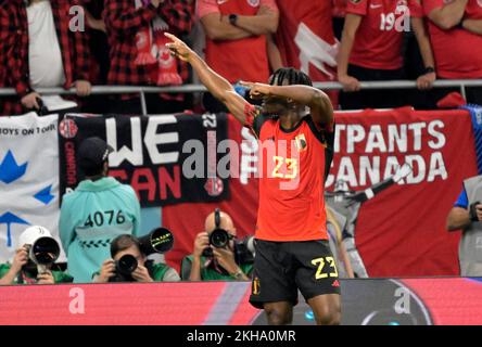 DOHA (KATAR), 11. Oktober 23/2022 – WORLD CUP/BELGIEN X CANADA Match zwischen den Auswahlen Belgiens und Kanadas für die erste Phase der Katar/FIFA-Weltmeisterschaft, die diesen Mittwoch bis Freitag (23) im Ahmad bin Al Stadium in Doha stattfindet. Foto: Andre Ricardo/AG. Rahmen (Andre Ricardo/Ag. Enquadrar/SPP) Kredit: SPP Sport Press Photo. Alamy Live News Stockfoto