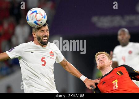 DOHA (KATAR), 11. Oktober 23/2022 – WORLD CUP/BELGIEN X CANADA Match zwischen den Auswahlen Belgiens und Kanadas für die erste Phase der Katar/FIFA-Weltmeisterschaft, die diesen Mittwoch bis Freitag (23) im Ahmad bin Al Stadium in Doha stattfindet. Foto: Andre Ricardo/AG. Rahmen (Andre Ricardo/Ag. Enquadrar/SPP) Kredit: SPP Sport Press Photo. Alamy Live News Stockfoto