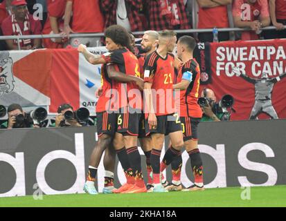 DOHA (KATAR), 11. Oktober 23/2022 – WORLD CUP/BELGIEN X CANADA Match zwischen den Auswahlen Belgiens und Kanadas für die erste Phase der Katar/FIFA-Weltmeisterschaft, die diesen Mittwoch bis Freitag (23) im Ahmad bin Al Stadium in Doha stattfindet. Foto: Andre Ricardo/AG. Rahmen (Andre Ricardo/Ag. Enquadrar/SPP) Kredit: SPP Sport Press Photo. Alamy Live News Stockfoto