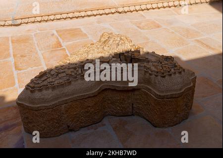 3D Karte des Jaisalmer Fort, umgeben von der Thar Wüste in Rajasthan. UNESCO-Weltkulturerbe. Rajasthan, Indien. Stockfoto