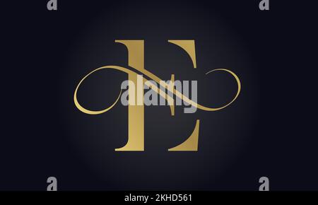 Vorlage für das luxuriöse E-Logo in Gold. Ursprüngliches Logodesign für den luxuriösen E-Letter. Ansprechendes Logodesign Für Das Branding Von Luxusunternehmen. Stock Vektor