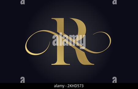 Luxuriöse Vorlage für das Letter R-Logo in Gold. Erstes luxuriöses Logo-Design mit R-Buchstaben. Ansprechendes Logodesign Für Das Branding Von Luxusunternehmen. Stock Vektor