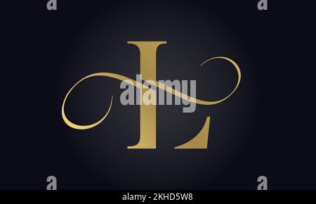 Vorlage für das Logo „Luxury Letter L“ in Gold. Ursprüngliches Logodesign im luxuriösen L-Letter-Format. Ansprechendes Logodesign Für Das Branding Von Luxusunternehmen. Stock Vektor