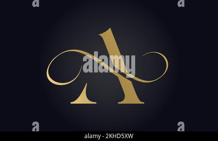 Logovorlage „Luxury Letter A“ in Gold. Ursprüngliches „Luxury A Letter“-Logo-Design. Ansprechendes Logodesign Für Das Branding Von Luxusunternehmen. Stock Vektor