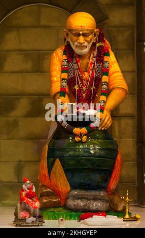 Sai Baba von Shirdi war ein indischer spiritueller Meister, der von seinen Liebhabern als heiliger, Fakir und Satguru angesehen wurde und wird. Stockfoto