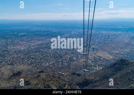 Ein Luftbild von Albuquerque in New Mexico vom Sandia Peak aus gesehen Stockfoto