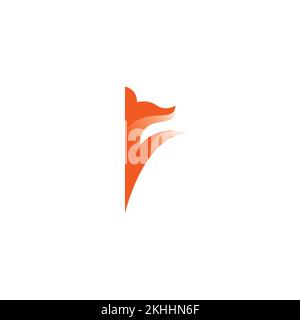 Logo-Design mit dem Buchstaben F von Fox. F-Symbol. Fox-Vektordarstellung Stock Vektor