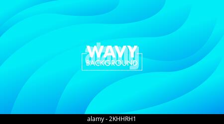 Abstraktes Blau Wavy Moderner, Farbenfroher Hintergrund Stock Vektor