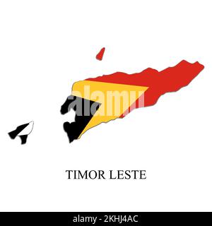 Darstellung des Kartenvektors von Timor-Leste. Weltwirtschaft. Berühmtes Land. Stock Vektor