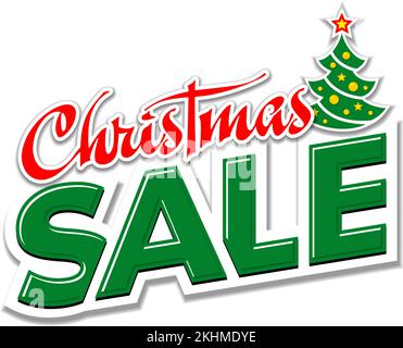 Weihnachtsangebot mit Neujahrsbaum. Vektorvorlage auf transparentem Hintergrund Stock Vektor