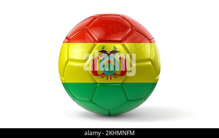 Bolivien - Nationalflagge auf Fußball - 3D Illustration Stockfoto