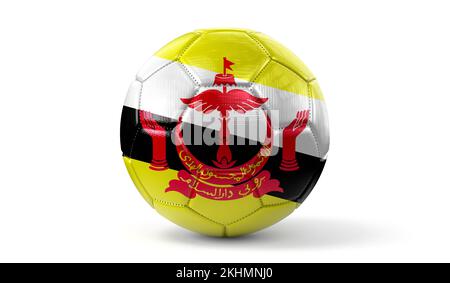 Brunei - Nationalflagge auf Fußball - 3D Illustration Stockfoto