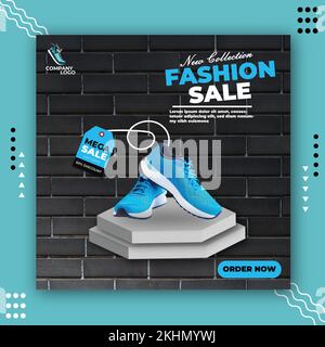 Social-Media-Postvorlage Für Schuhverkauf Stock Vektor